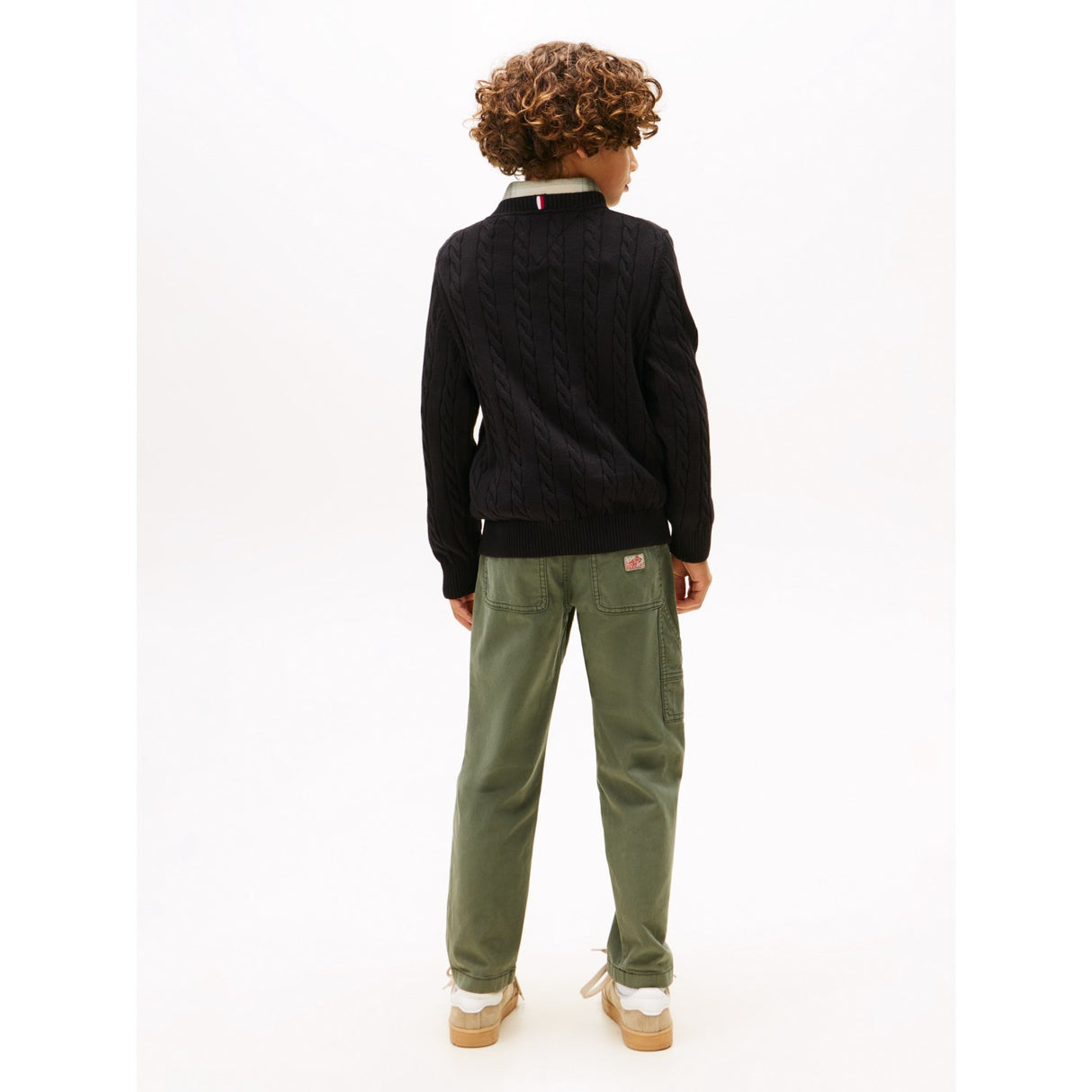 Tommy Hilfiger Black Cotton Cable Sweater