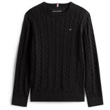 Tommy Hilfiger Black Cotton Cable Sweater