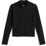 Tommy Hilfiger Black Mock Neck Top Ls