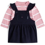 Tommy Hilfiger Dark Night Navy Baby Cord Dungaree Dress Set