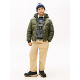 Tommy Hilfiger Pewter Green Matt And Shine Embossed Jacket