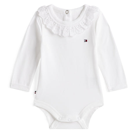 Tommy Hilfiger White Broderie Collar Body Ls