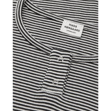 Mads Nørgaard Black/Vanilla Ice 2X2 Cotton Stripe Tala Tee Ls