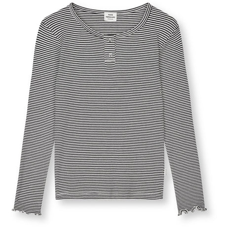 Mads Nørgaard Black/Vanilla Ice 2X2 Cotton Stripe Tala Tee Ls