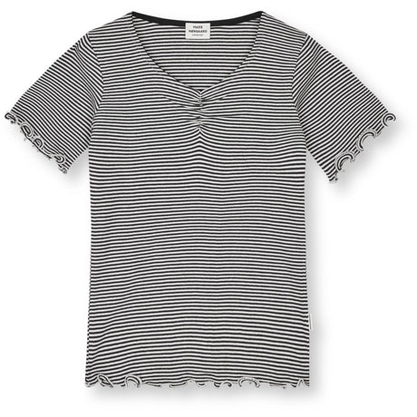 Mads Nørgaard Black/Vanilla Ice 2X2 Cotton Stripe Tiki Tee