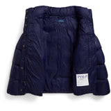 Polo Ralph Lauren Newport Navy W White Pp Girl Bomber Jacket