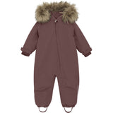 En Fant Rose Taupe Baby Snowsuit W. Fake Fur