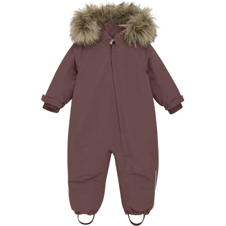 En Fant Rose Taupe Baby Snowsuit W. Fake Fur
