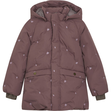 En Fant Rose Taupe Jacket Puffer W. Embroidery