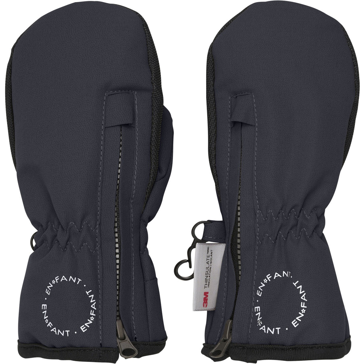 En Fant Ebony Mittens W. Zipper