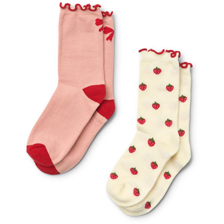 Flöss Pointelle Berry 2-pack Vigga Socks 2-pack