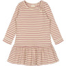 Petit Piao Nostalgic Rose/off White Dress L/S Modal Striped