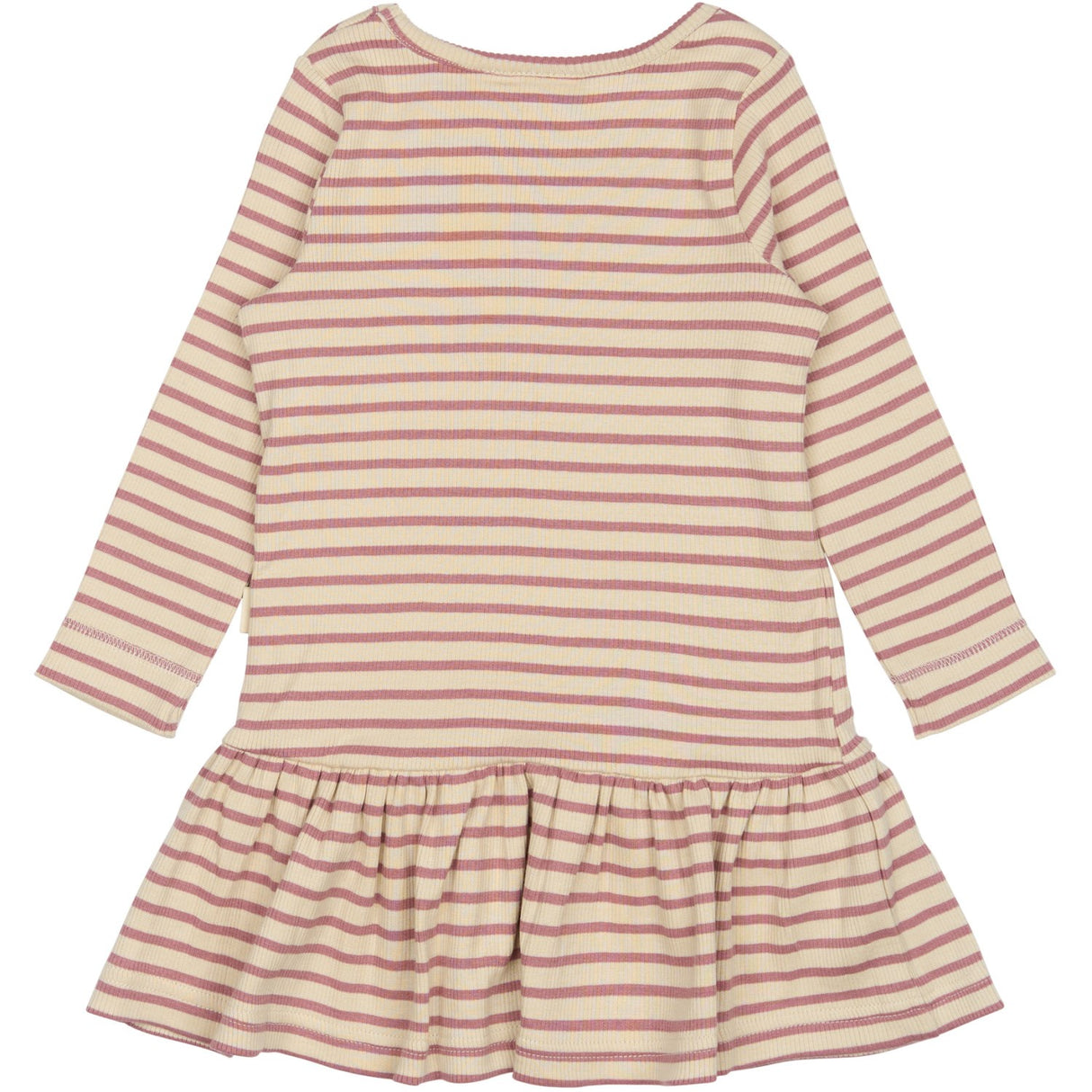 Petit Piao Nostalgic Rose/off White Dress L/S Modal Striped