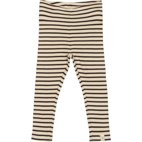 Petit Piao Coffee Bean/off White Legging Modal Striped