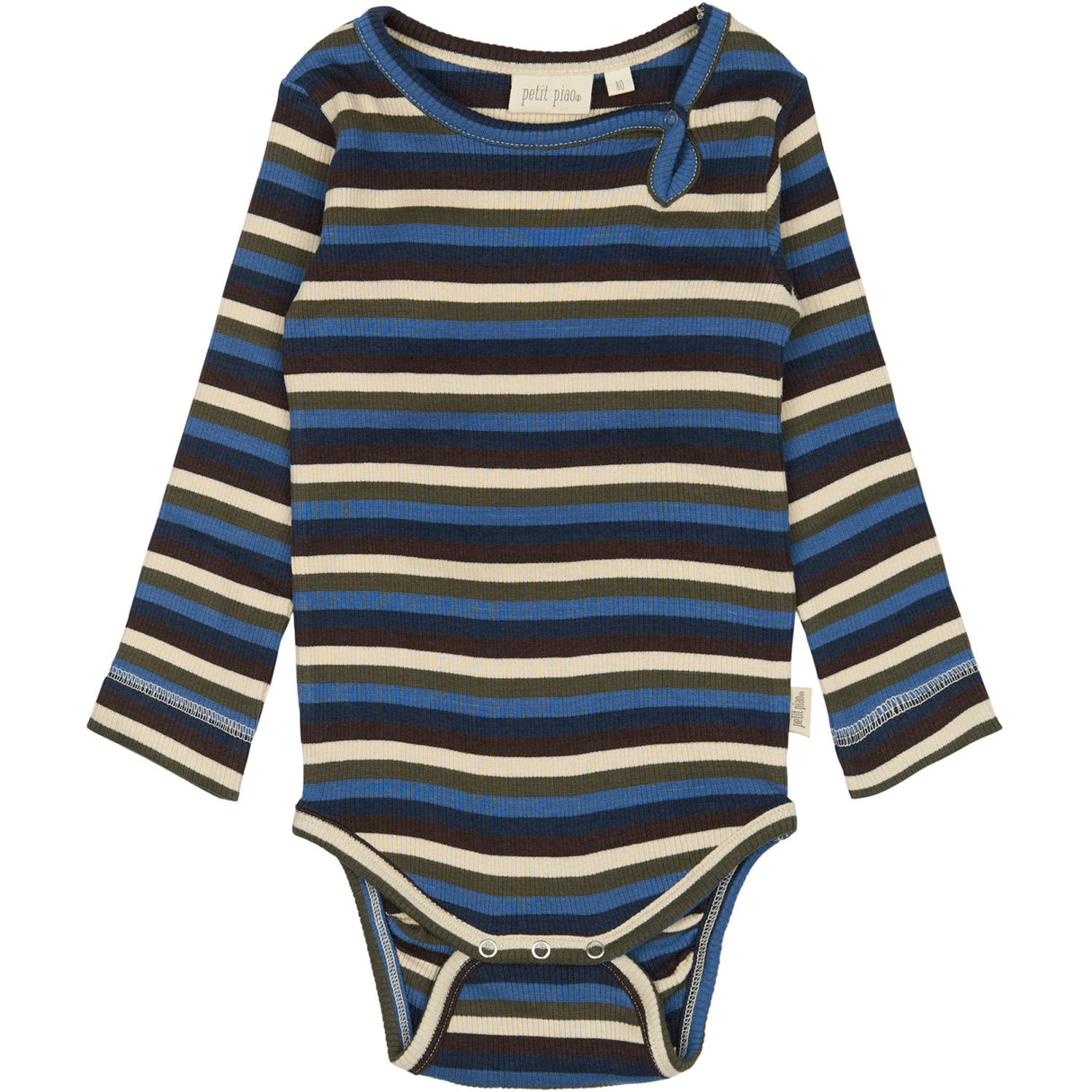 Petit Piao True Navy Multistripe Body L/S Modal Multi Striped