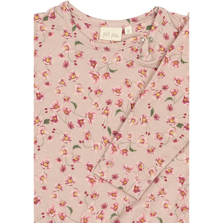 Petit Piao Autumn Anemon Dress L/S Gather Printed