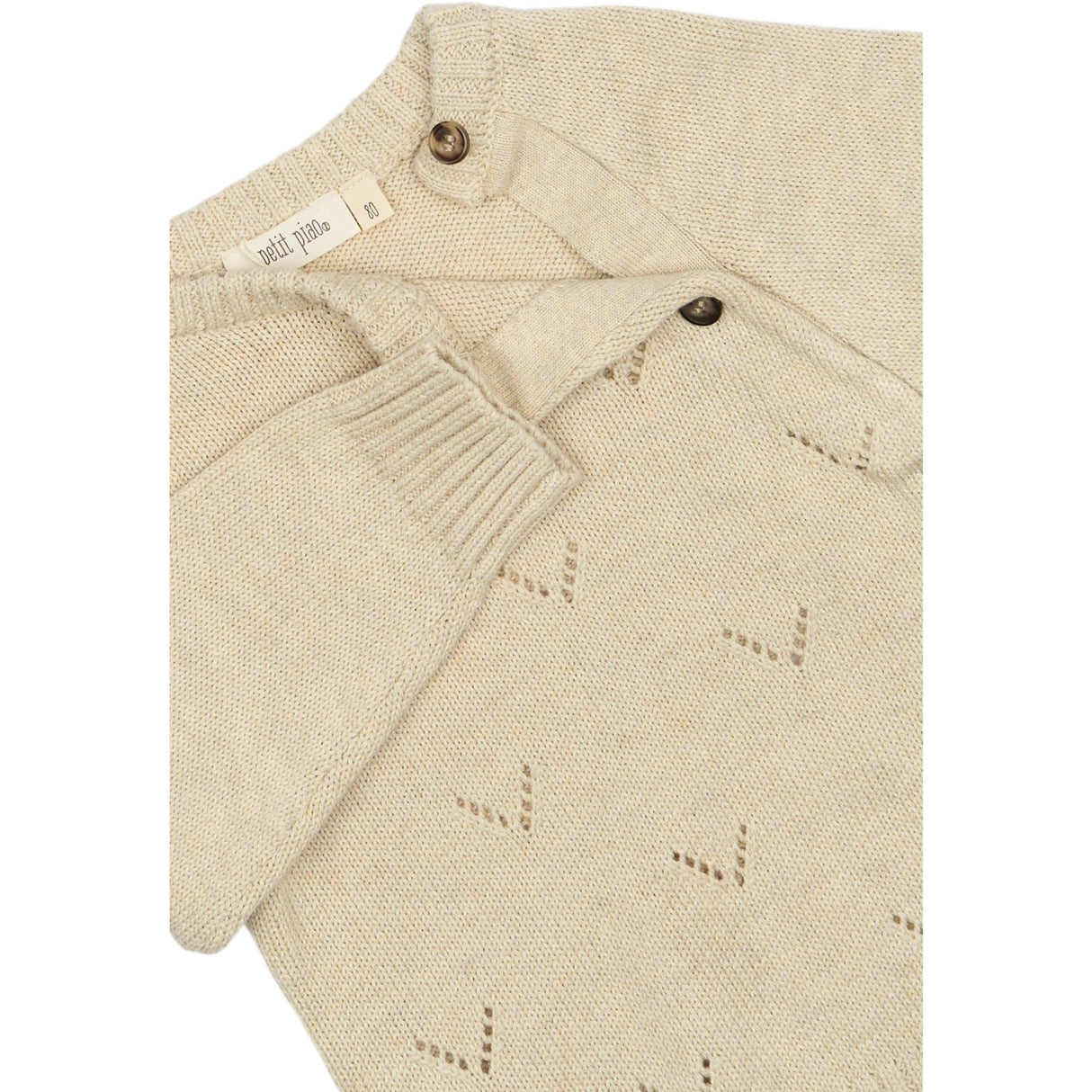 Petit Piao Off White PpDaqa Fold Over Knit