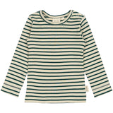 Petit Piao Dark Sea/off White T-shirt L/S Modal Striped