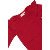 Petit Piao Jet Red/Biking Red Body L/S Frill Modal Heart