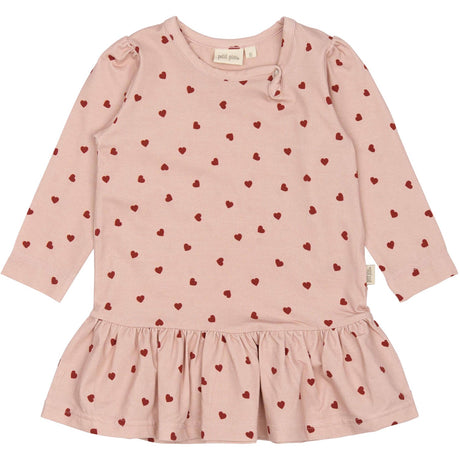 Petit Piao Heart Dress L/S Gather Printed