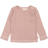 Petit Piao Nostalgic Rose/Dark Off White PPDante T-Shirt L/S Meriono Wool Striped