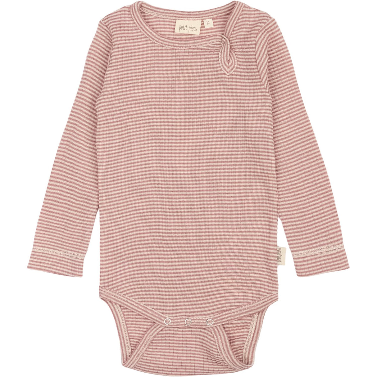 Petit Piao Nostalgic Rose/Dark Off White PPDante Body L/S Merino Wool Striped