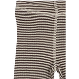Petit Piao Coffee Bean/Dark Off White PPDante Leggings Merino Wool Striped