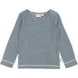 Petit Piao Ensign Blue/dark Off White PPDante T-Shirt L/S Meriono Wool Striped