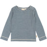 Petit Piao Ensign Blue/dark Off White PPDante T-Shirt L/S Meriono Wool Striped