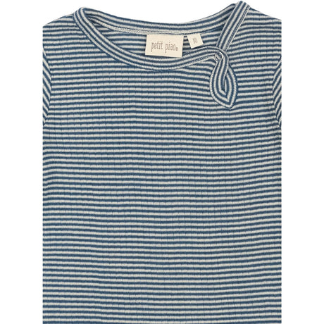 Petit Piao Ensign Blue/dark Off White PPDante Body L/S Merino Wool Striped