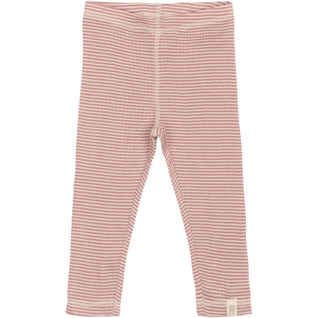 Petit Piao Nostalgic Rose/Dark Off White PPDante Leggings Merino Wool Striped