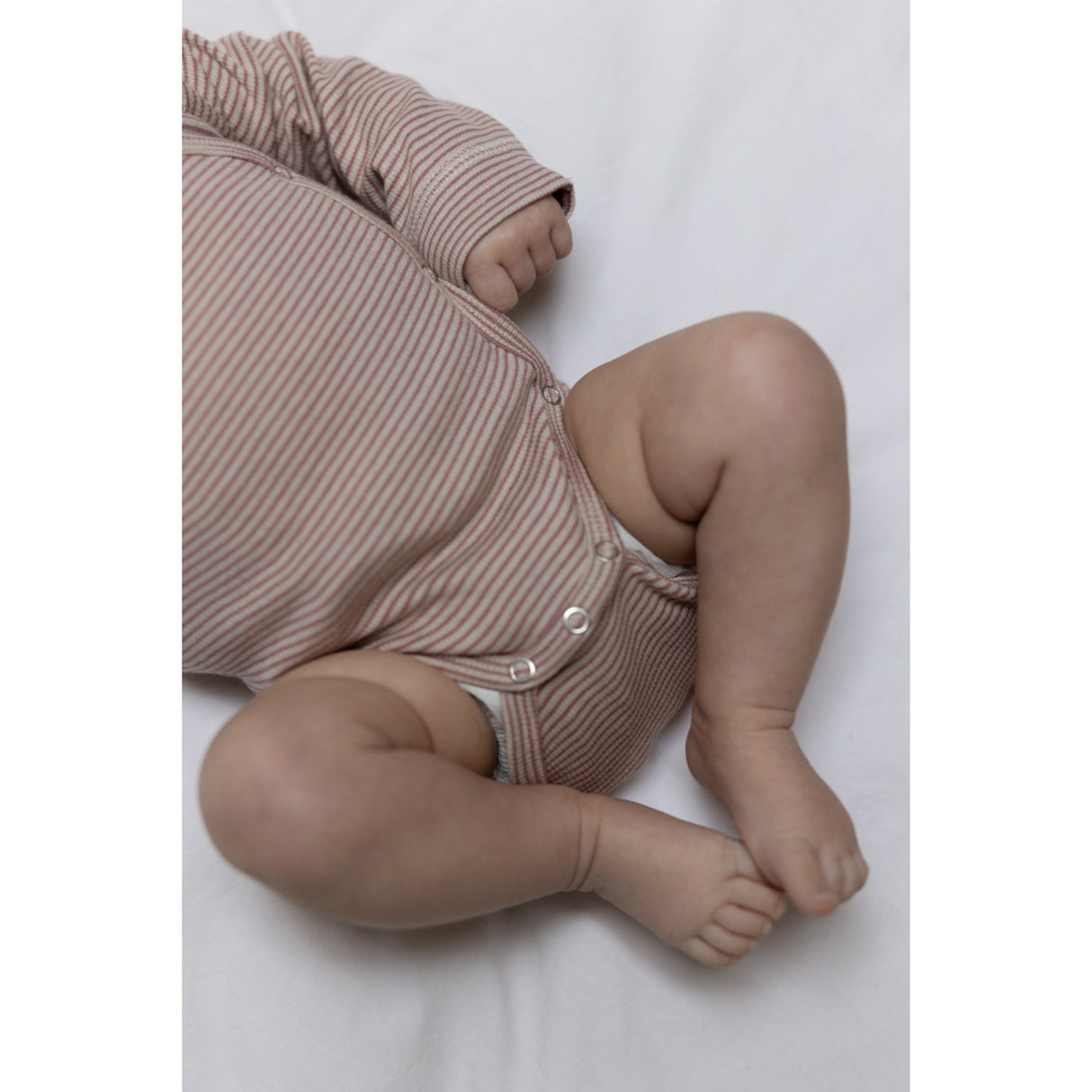 Petit Piao Nostalgic Rose/Dark Off White PPDian Body L/S Fold Over Stripe NOOS