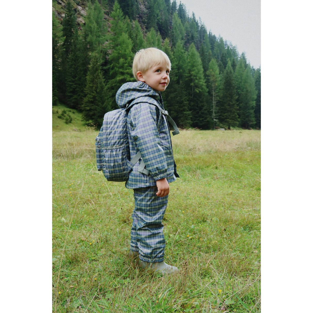 Konges Sløjd Laurel Blue Check Rainy Palme Set