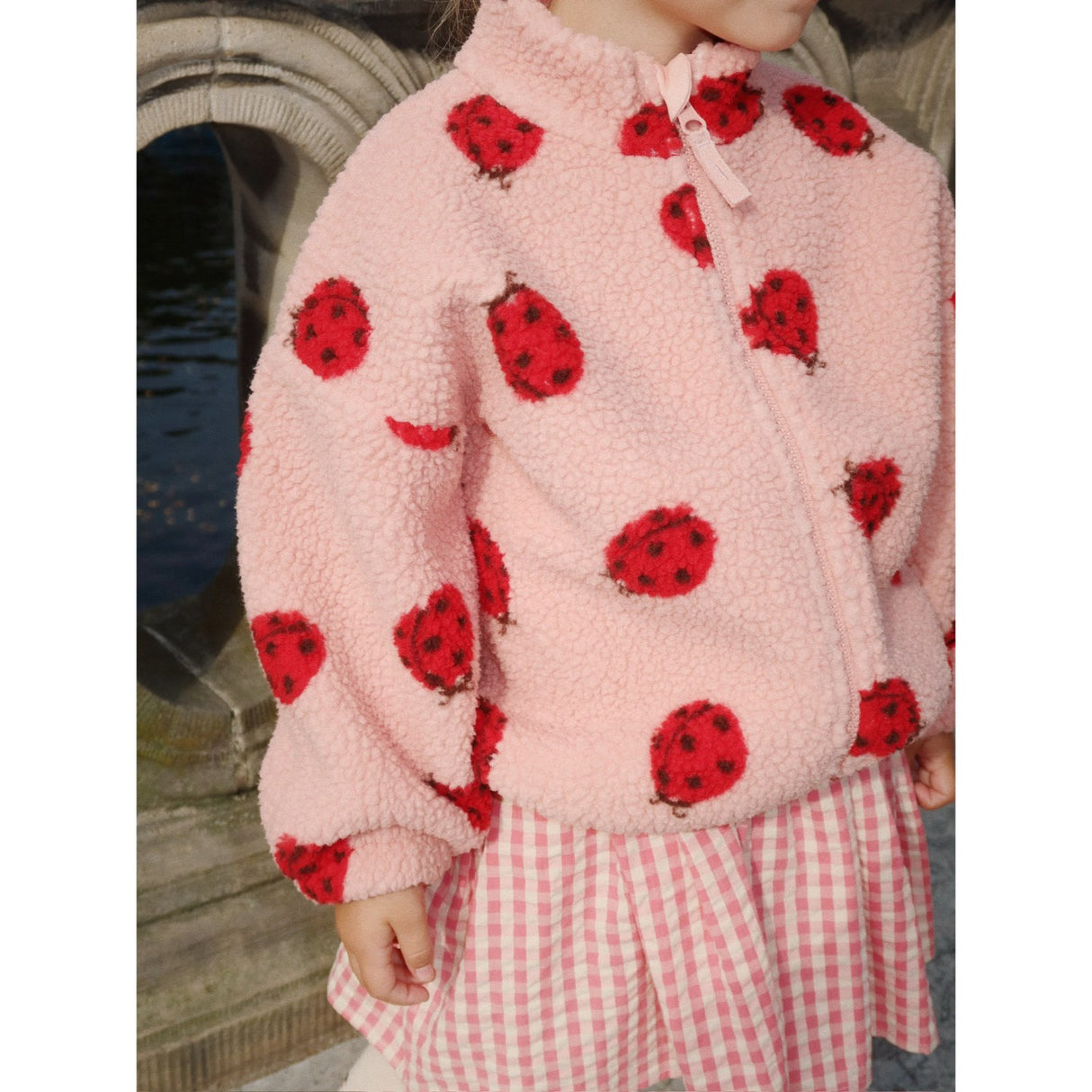 Konges Sløjd Ladybug Pink Jody Teddy Jacket Grs