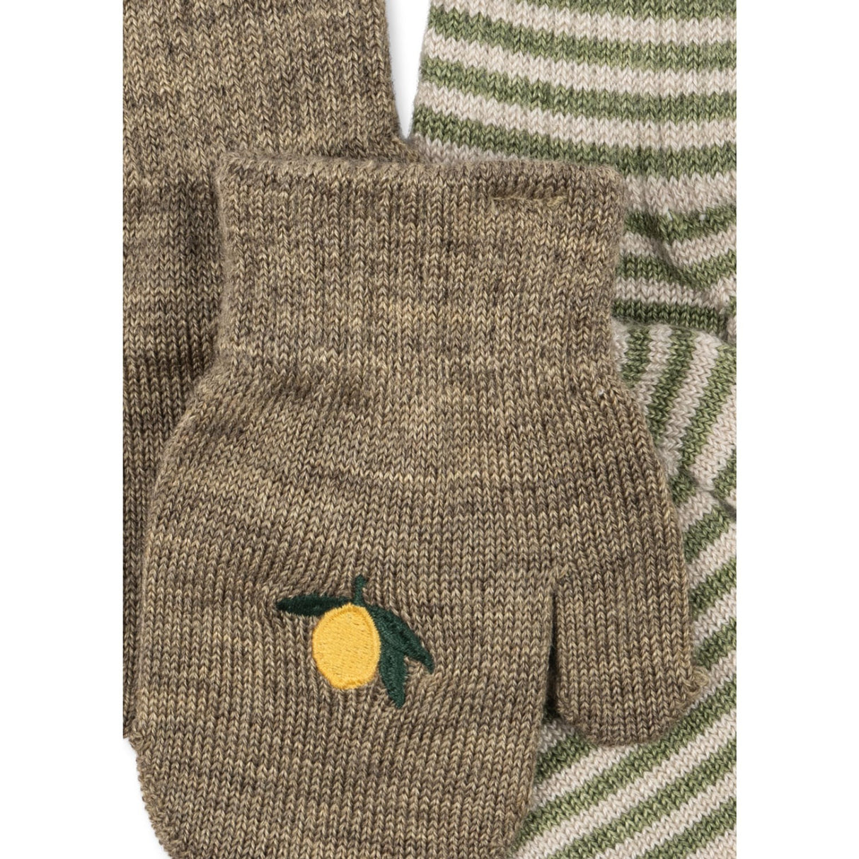 Konges Sløjd Lemon/Stripe 2 Pack Filla Mittens