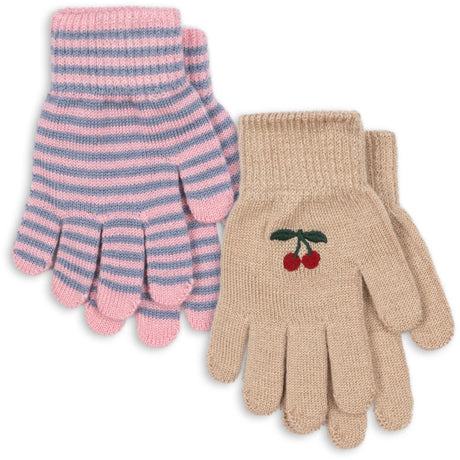 Konges Sløjd Cherry/Stripe 2 Pack Filla Gloves