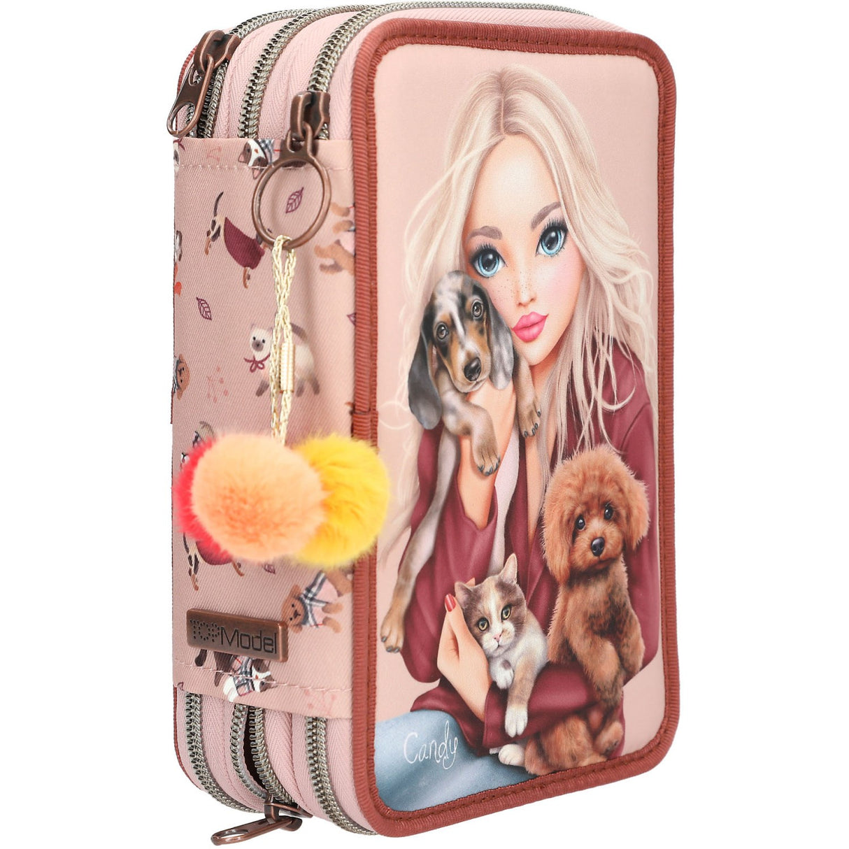 TOPModel Fur Ever Friends Triple Pencil Case