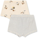 Konges Sløjd Kubi/Stripe Bluie Basic 2 Pack Boy Boxers GOTS