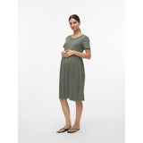 Mama;licious Agave Green Mlmia Ss Jrs Abk Skater Dress Noos