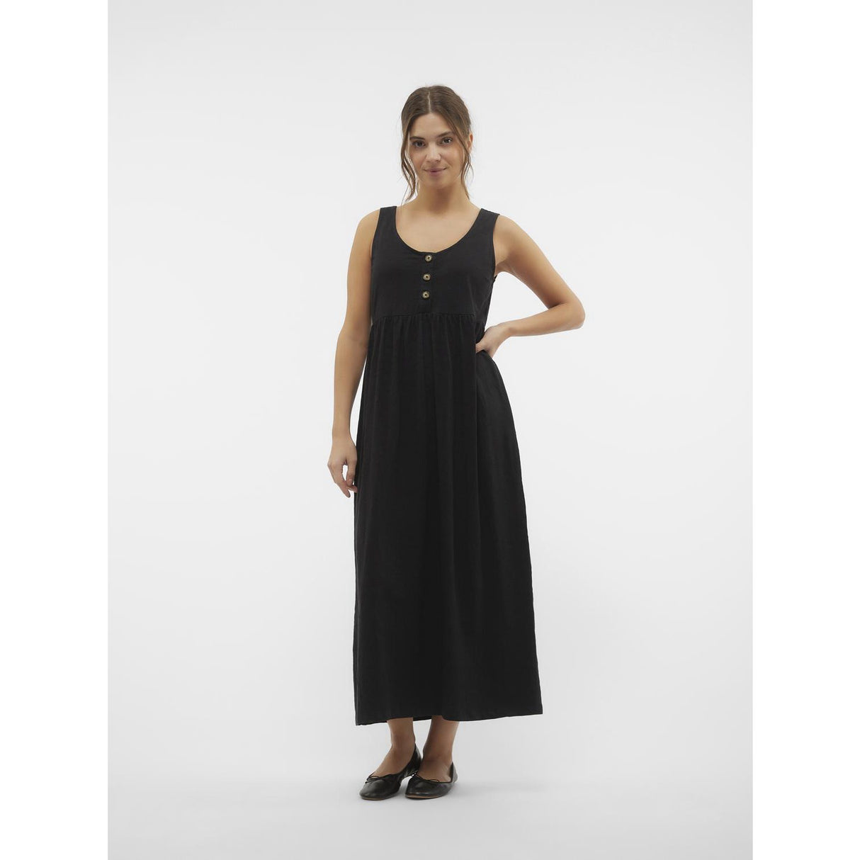 Mama;licious Black Mlevi Lia Sl Jrs Ankle Dress 2F Noos