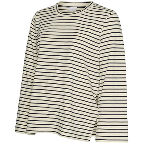 Mama;licious Birch Navy Blazer Mlamila Vita Ls Jrs Wide Sleeve Top 2F
