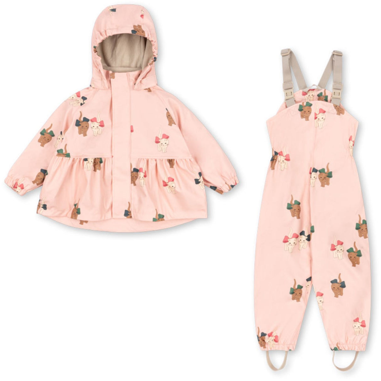 Konges Sløjd Bow Kitty Pink Rainy Palme Set Girl