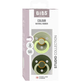 Bibs Sage Pacifier Studio Colour 2-Pack Fusion Latex Hunter Green Mix