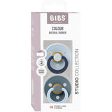 Bibs Baby Blue Pacifier Studio Colour 2-Pack Fusion Latex Petrol Mix