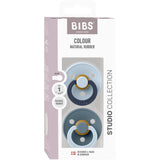 Bibs Baby Blue Pacifier Studio Colour 2-Pack Fusion Latex Petrol Mix