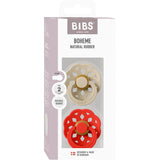 Bibs Vanilla Pacifier Boheme 2-Pack Latex Candy Apple