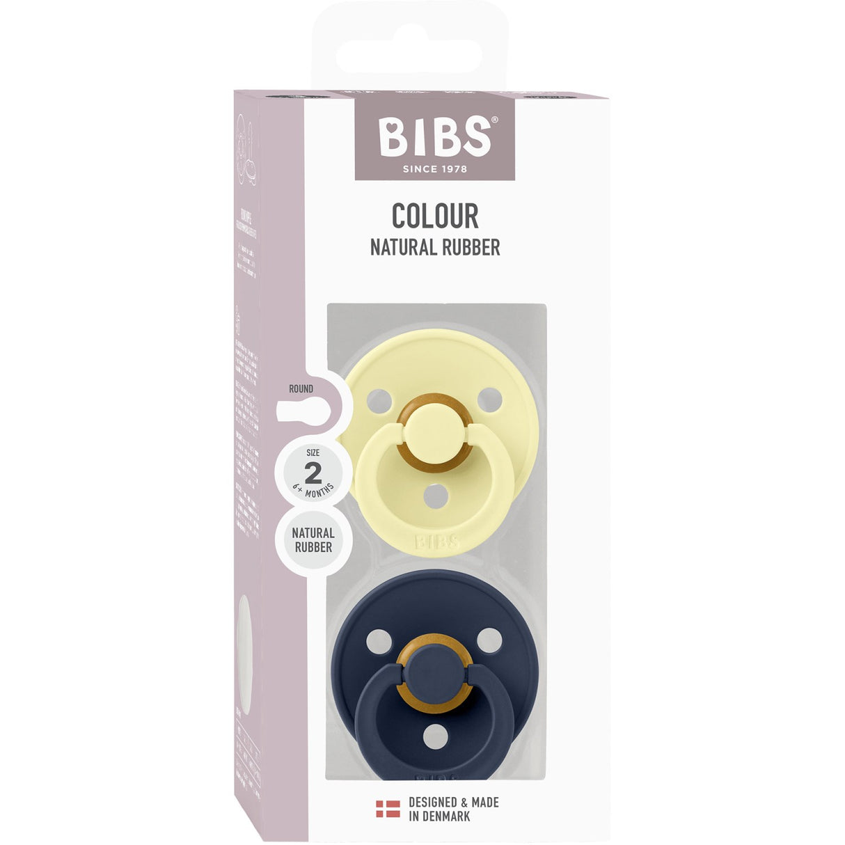 Bibs Luna Pacifier Colour 2-Pack Latex Deep Space