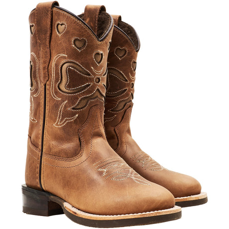 COPENHAGEN COLORS Cognac Bow Limited Ranger Boots W. Warm Lining