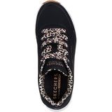 Skechers Black Uno Gen1 Leopard Chic