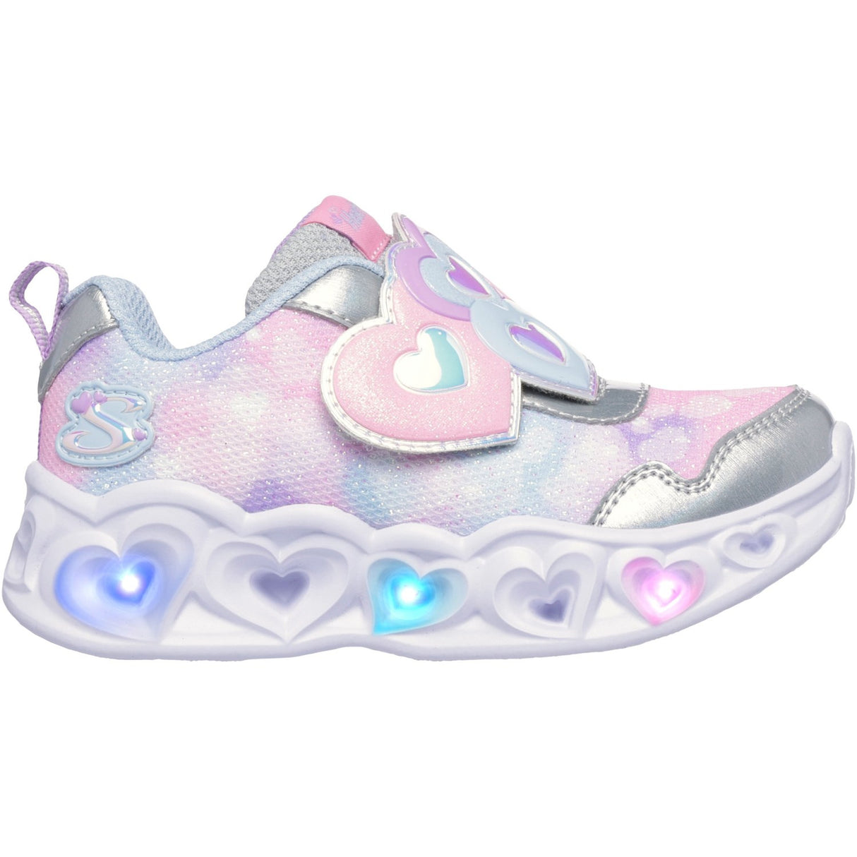 Skechers Silver Heart Lights Lovin Reflection